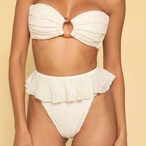 NWT Montce Bone Crochet Tamarindo Ruffle Bikini Bottom